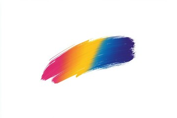 A colorful brush stroke on a white background