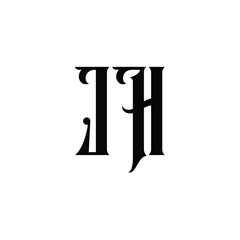 JH monogram logo design letter text name symbol monochrome logotype alphabet character simple logo