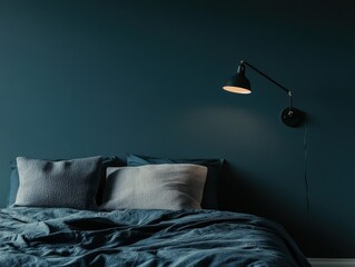 Dark and indulgent bedroom retreat designed for relaxation
