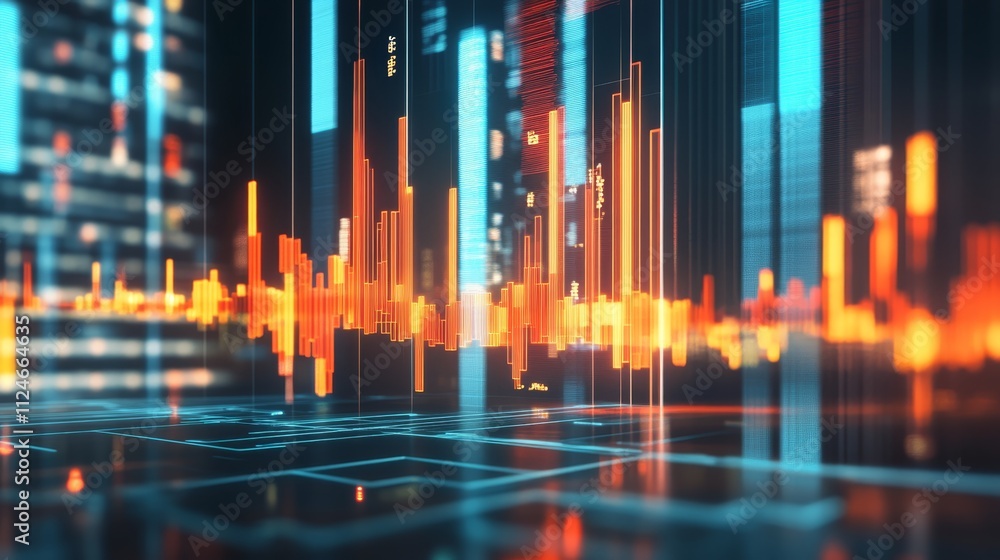 Poster abstract digital data stream futuristic technology background