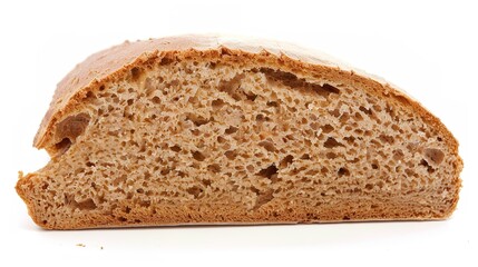 Slice of Wheat Bread Isolated on White Background, Nutritious and Versatile Loaf for Daily Meals and Snacks.