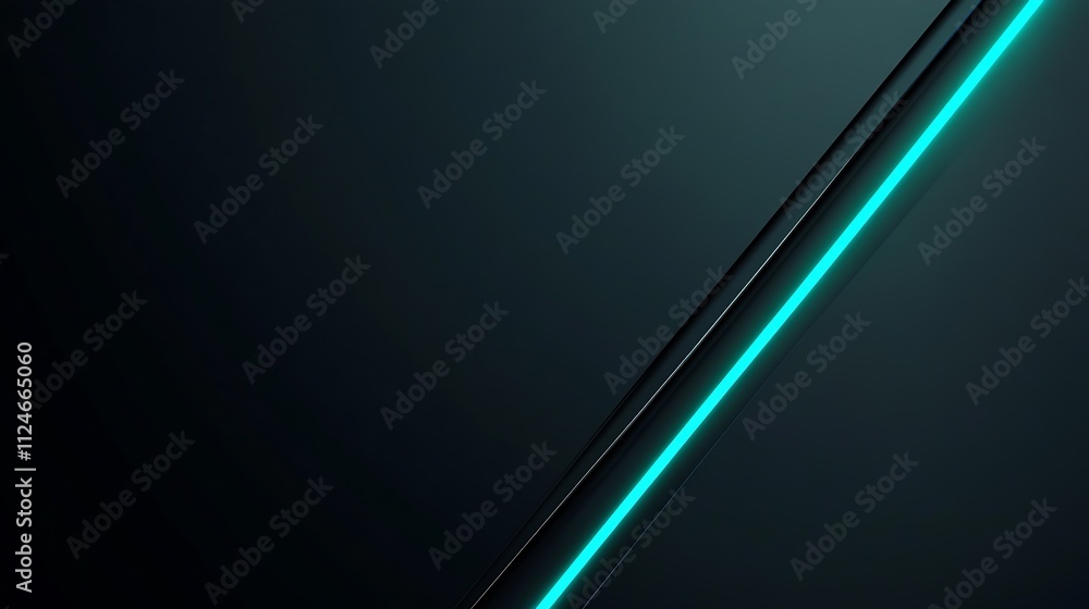 Aufkleber futuristic technology background with radiant teal lines and dark geometric patterns : generative ai