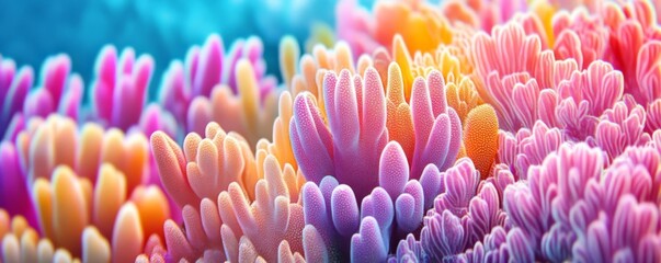 Coral reefs represented in vibrant fractals, showcasing ocean biodiversity