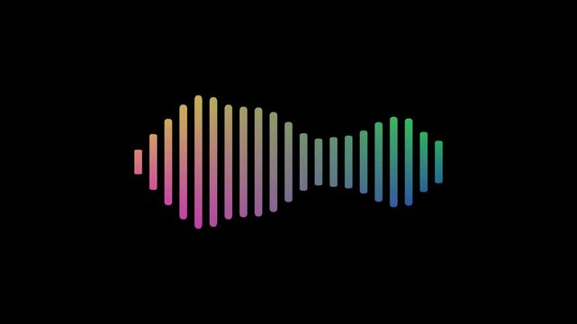 audio visualization effect. Looping, unique, useful as an element or background, for demonstration and scientific visualization