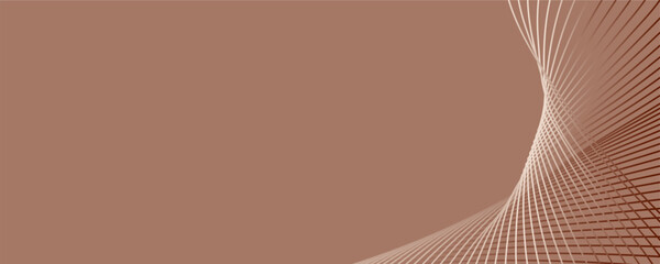 Abstract background in trendy color 2025 "Mocha Mousse". Wavy lines.