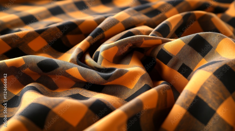 Leinwandbilder bold orange and black squares are arranged in a checkerboard pattern, creating a striking visual eff