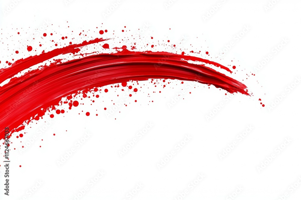 Poster a red line with red splatters on it