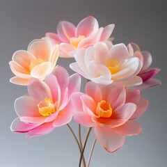 Fototapeta premium Flowers made of glass, merging botanical beauty with fragile elegance