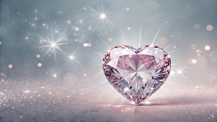 Fototapeta premium Crystal Heart Sparkle: A Luxurious Valentine Background with Glittering Crystal Heart Designs