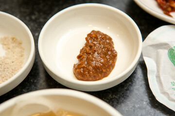 Korean traditional sauce. soybean paste