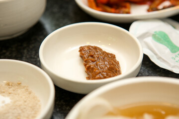 Korean traditional sauce. soybean paste