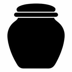 Black Silhouette Vector Illustration of a Honey Jar
