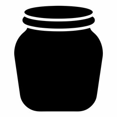 Black Silhouette Vector Illustration of a Honey Jar