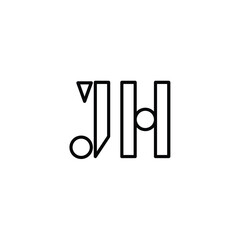 JH monogram logo design letter text name symbol monochrome logotype alphabet character simple logo