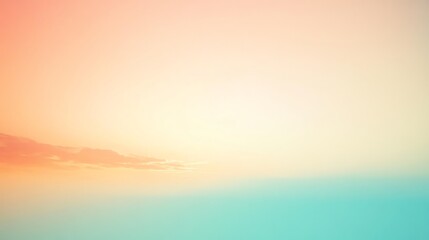 Fototapeta premium A soft, blurred background in pastel colors of peach, yellow, and green.