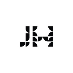 JH monogram logo design letter text name symbol monochrome logotype alphabet character simple logo