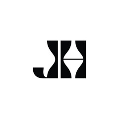 JH monogram logo design letter text name symbol monochrome logotype alphabet character simple logo