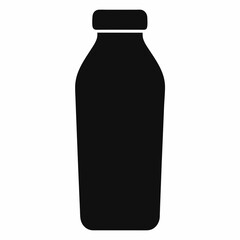 Black Silhouette Vector Illustration of a Juice Bottle