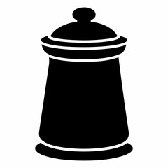 Black Silhouette Vector Illustration of a Pepper Shaker