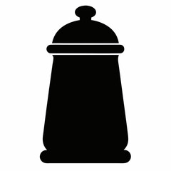 Black Silhouette Vector Illustration of a Pepper Shaker