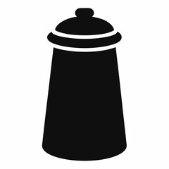 Black Silhouette Vector Illustration of a Pepper Shaker