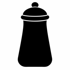 Black Silhouette Vector Illustration of a Pepper Shaker