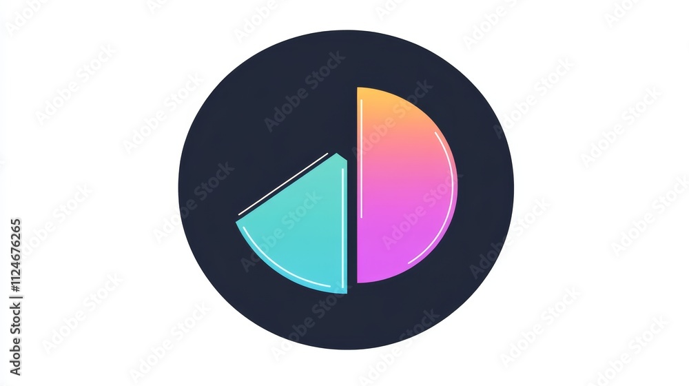 Aufkleber abstract pie chart data statistics infographic gradient colors