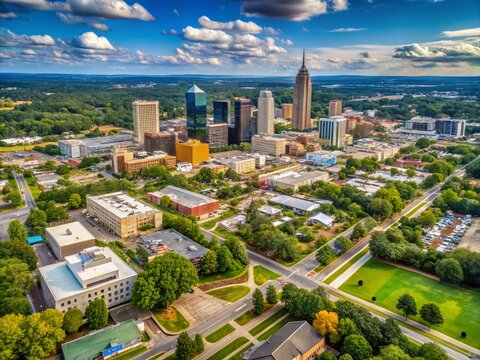 Aerial View of High Point, NC: A Minimalist Perspective on Urban Landscapes, Capturing the Essence of City Life, Architecture, and Nature in a Harmonious Composition