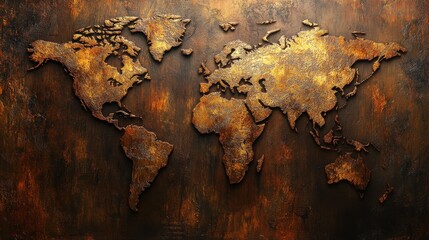 Ancient Trade Routes on Weathered Canvas Background