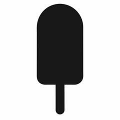 Black Silhouette Vector Illustration of a Popsicle