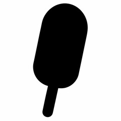 Black Silhouette Vector Illustration of a Popsicle