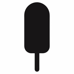 Black Silhouette Vector Illustration of a Popsicle