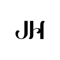 JH monogram logo design letter text name symbol monochrome logotype alphabet character simple logo