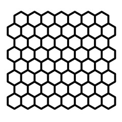 Geometric pattern of hexagons in the shape of honeycomb pattern, doodle hand-drawn