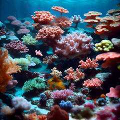 Naklejka premium coral reef and coral