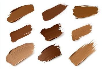 A set of makeup brushes with different shades of brown