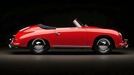 Fototapeta premium 1959 Classic Red Convertible Sports Car in a Minimalist Design