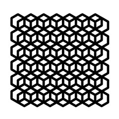 Geometric pattern of hexagons in the shape of honeycomb pattern, doodle hand-drawn