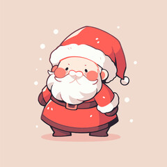 Cute and Whimsical Santa Claus Illustration with Festive Charm. Cute Santa Vector.
