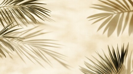 Obraz premium Palm Leaf Shadows on Beige Background Design