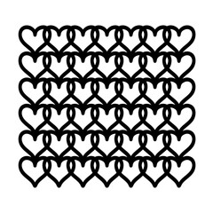 Geometric ornament of hearts pattern, doodle hand-drawn