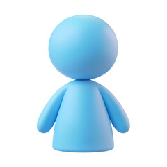 Obraz premium Blue Minimalist 3D Cartoon Style Icon on White Background
