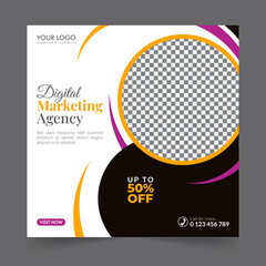 Digital marketing social media post business webinar for social media story, business post or stories banner template geometric shape design for attractive abstract elements post background space