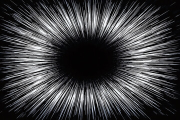 Black-and-white drawing abstract expressionism white streaks central void