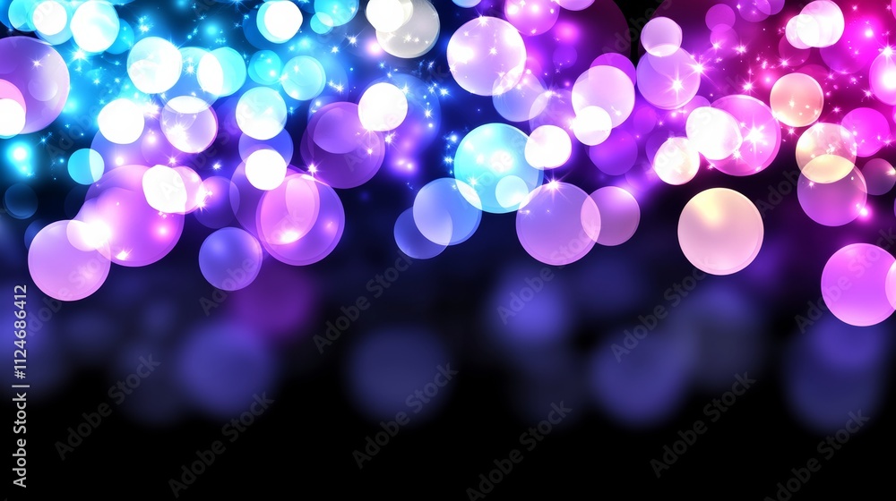 Poster colorful background with many small circles. the circles are of different sizes and colors. the back
