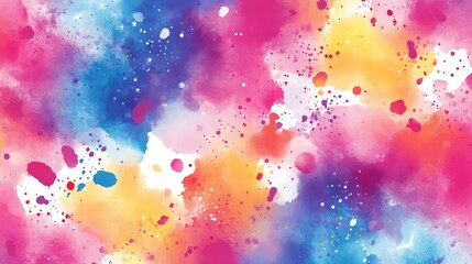 An abstract watercolor background with blue, yellow, pink, and white.