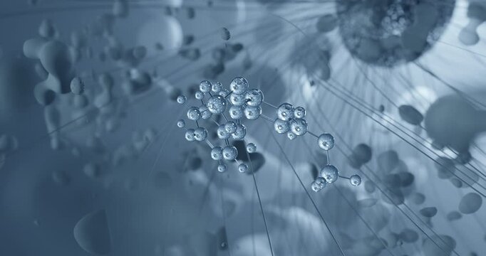 Pterostilbene rotating molecular 3d structure ball-and-stick model, looped video stilbenoids