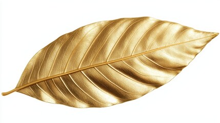 Golden Leaf Display on White Background for Creative Designs