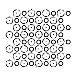 Geometric ornament of circles pattern, doodle hand-drawn