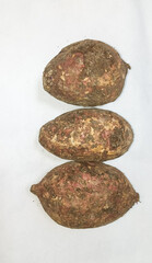 potatoes on a white background